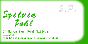 szilvia pohl business card